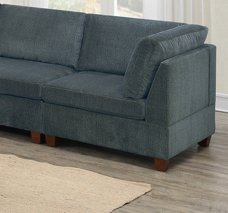 Sofa Modular Chenille Gray 8-Piece Chaise Ottoman