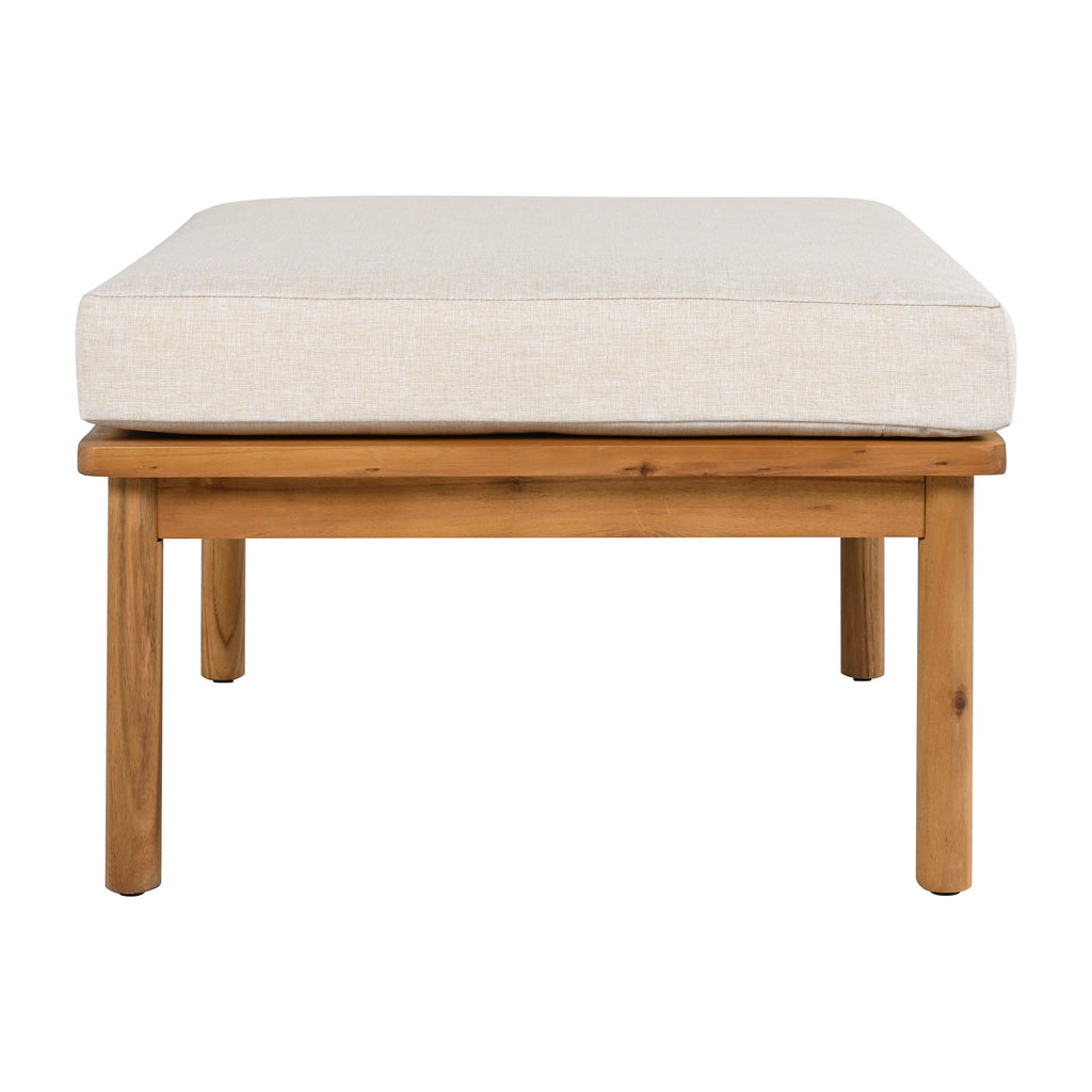 Outdoor Sofa Set Acacia Wood Rope 4 Piece Teak Beige