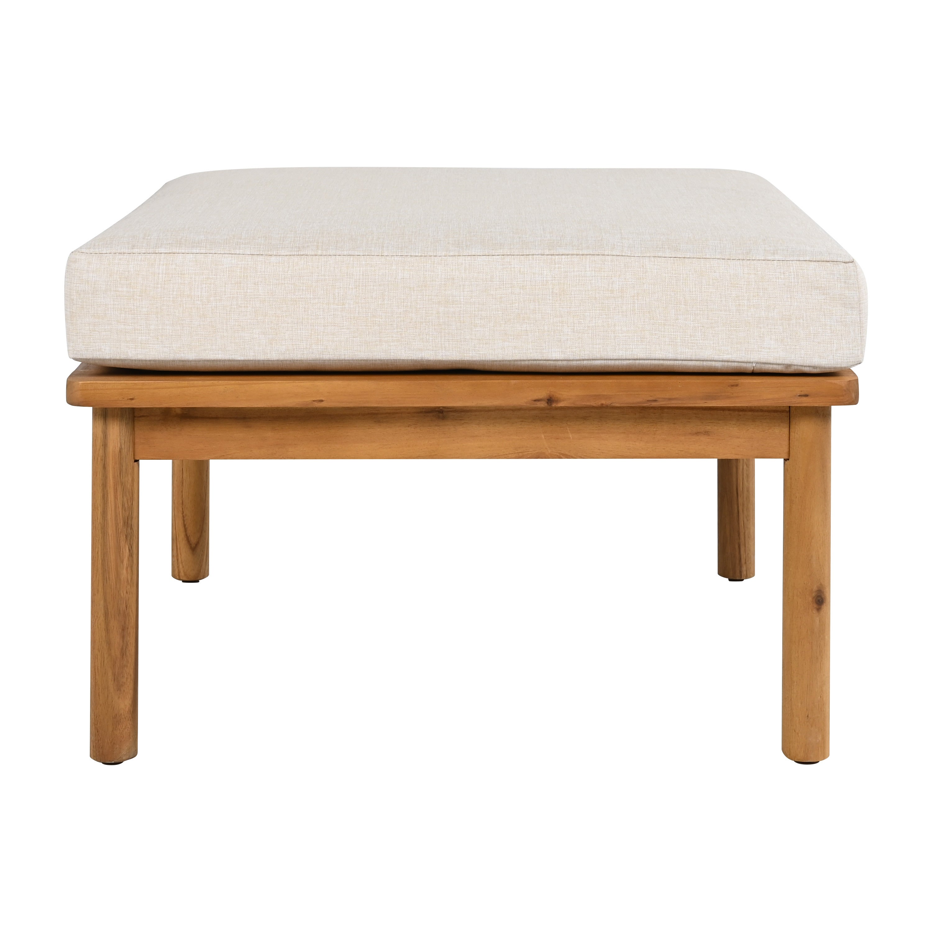 Outdoor Sofa Set Acacia Wood Rope 4 Piece Teak Beige