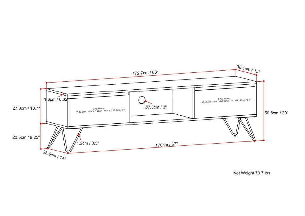 Hunter - Handcrafted TV Media Stand - Natural