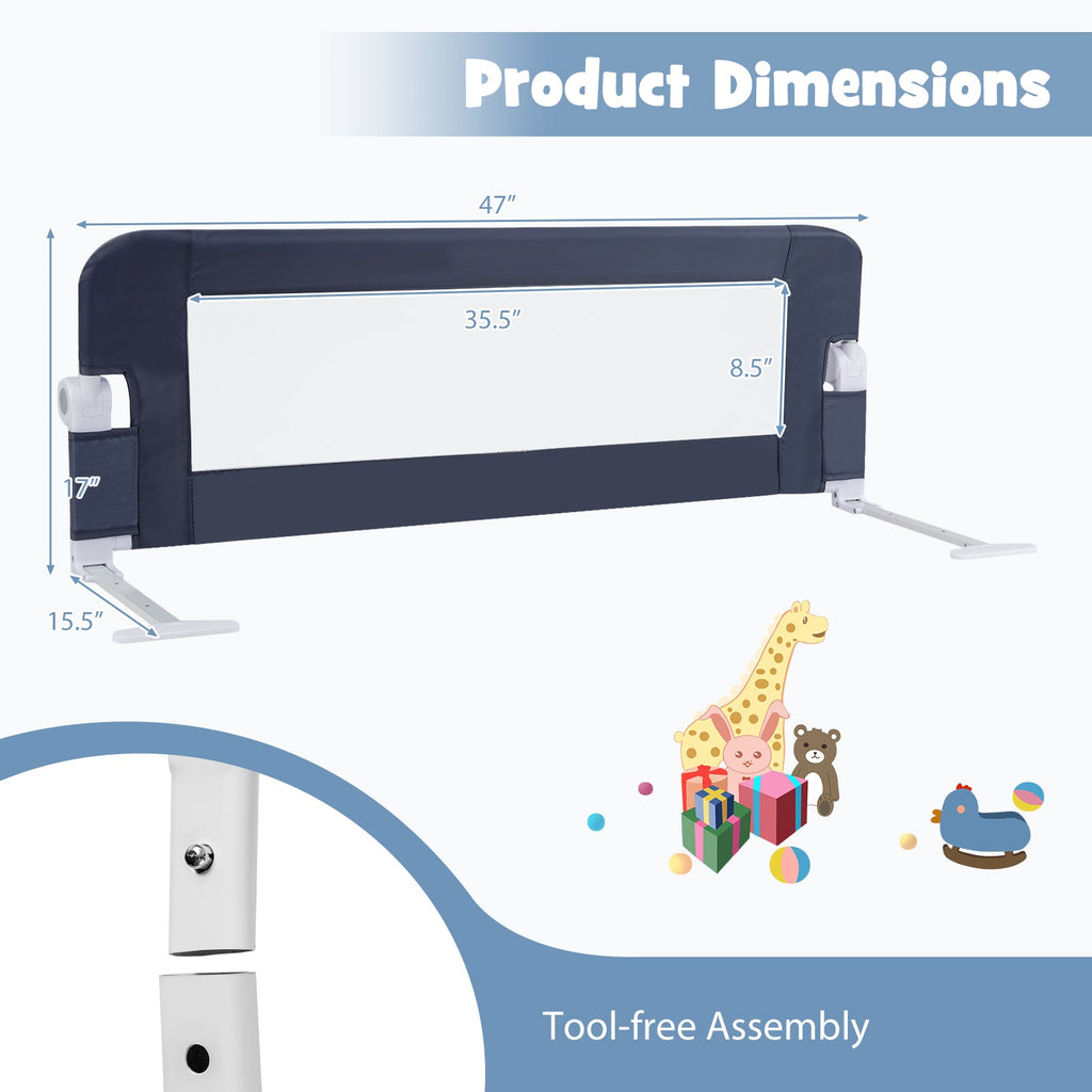 Foldable Bed Rail Swing Down Baby Bed Guard Rail