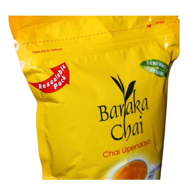 Two Baraka Chai 500g bags side by side, resealable badge visible on left bag