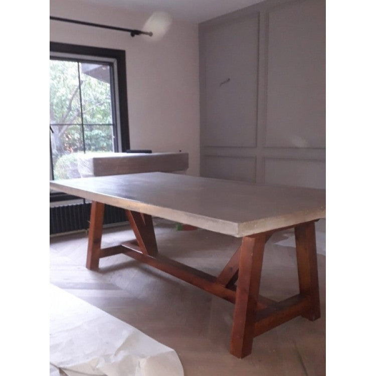 Lightweight Concrete Dining Table 39x86.5 - Barocco Valhalla