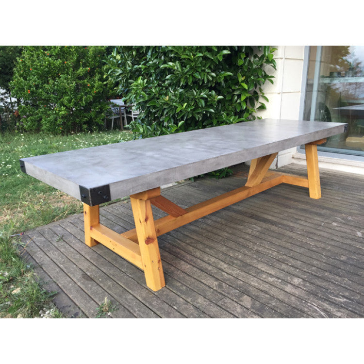 Lightweight Concrete Dining Table 39x86.5 - Barocco Valhalla