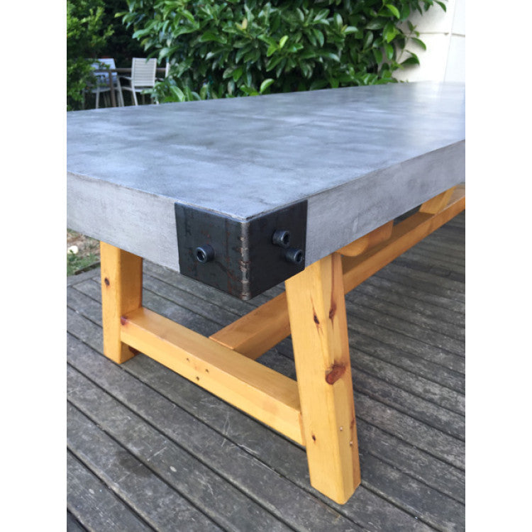Lightweight Concrete Rectangular Dining Table Barocco Valhalla Design 47x142x29.5