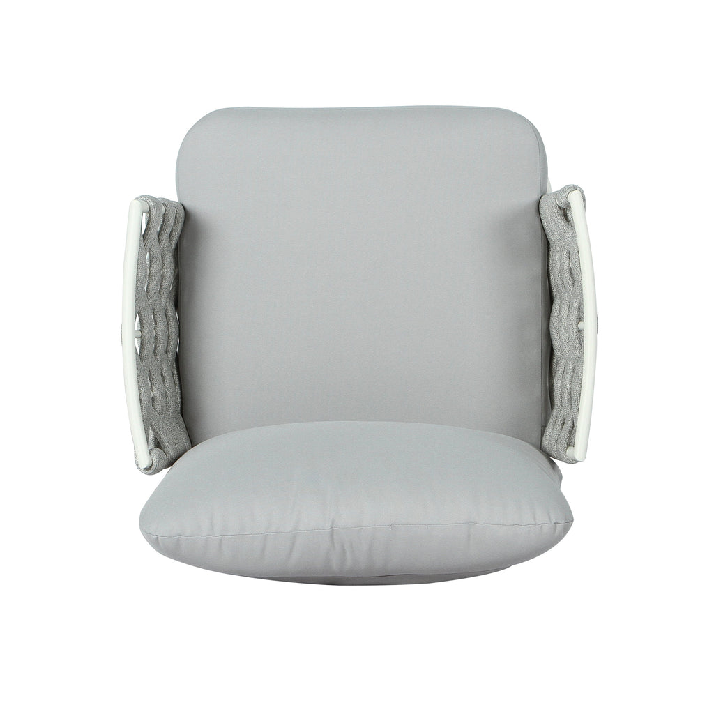 Outdoor Sofa Set Steel Rope Off White Gray Cushion 4 Piece Seats 4