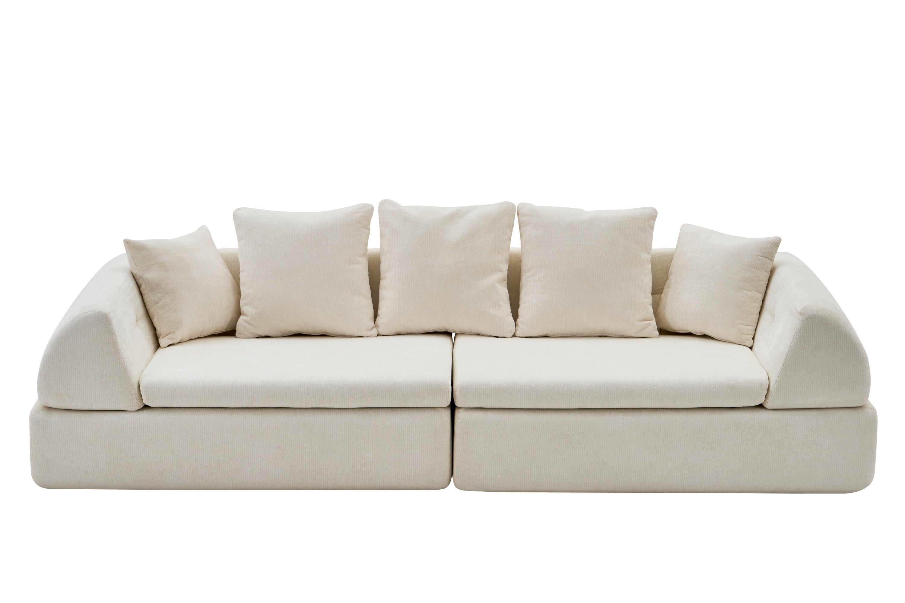 Sectional Sofa Cloud Modular White 4 Seat 104 In No Assembly Deep Seat