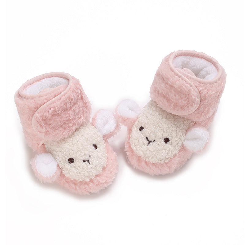 0-12 Months Old Male And Female Baby Thickened Non-slip Cartoon Cotton Shoes