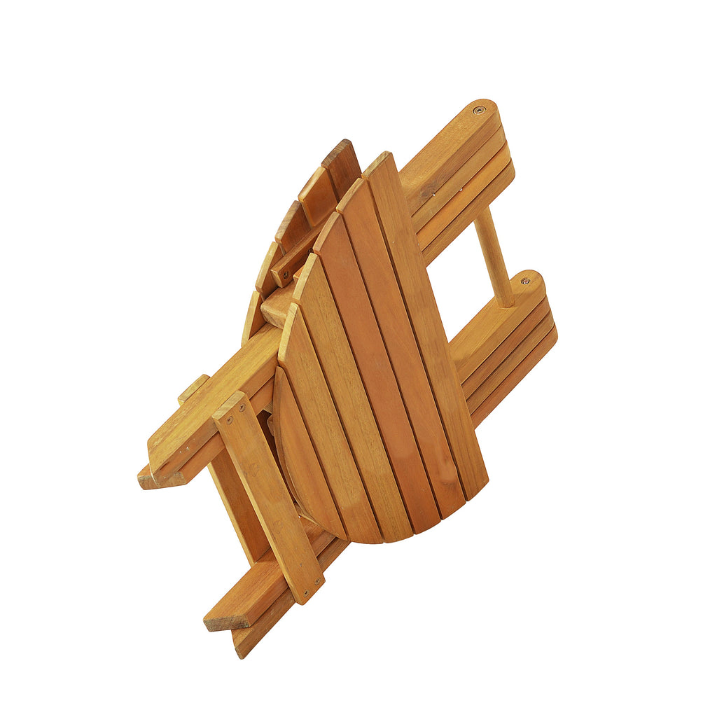 Outdoor Conversation Set Acacia Wood Cream Cushion 3 Piece Foldable