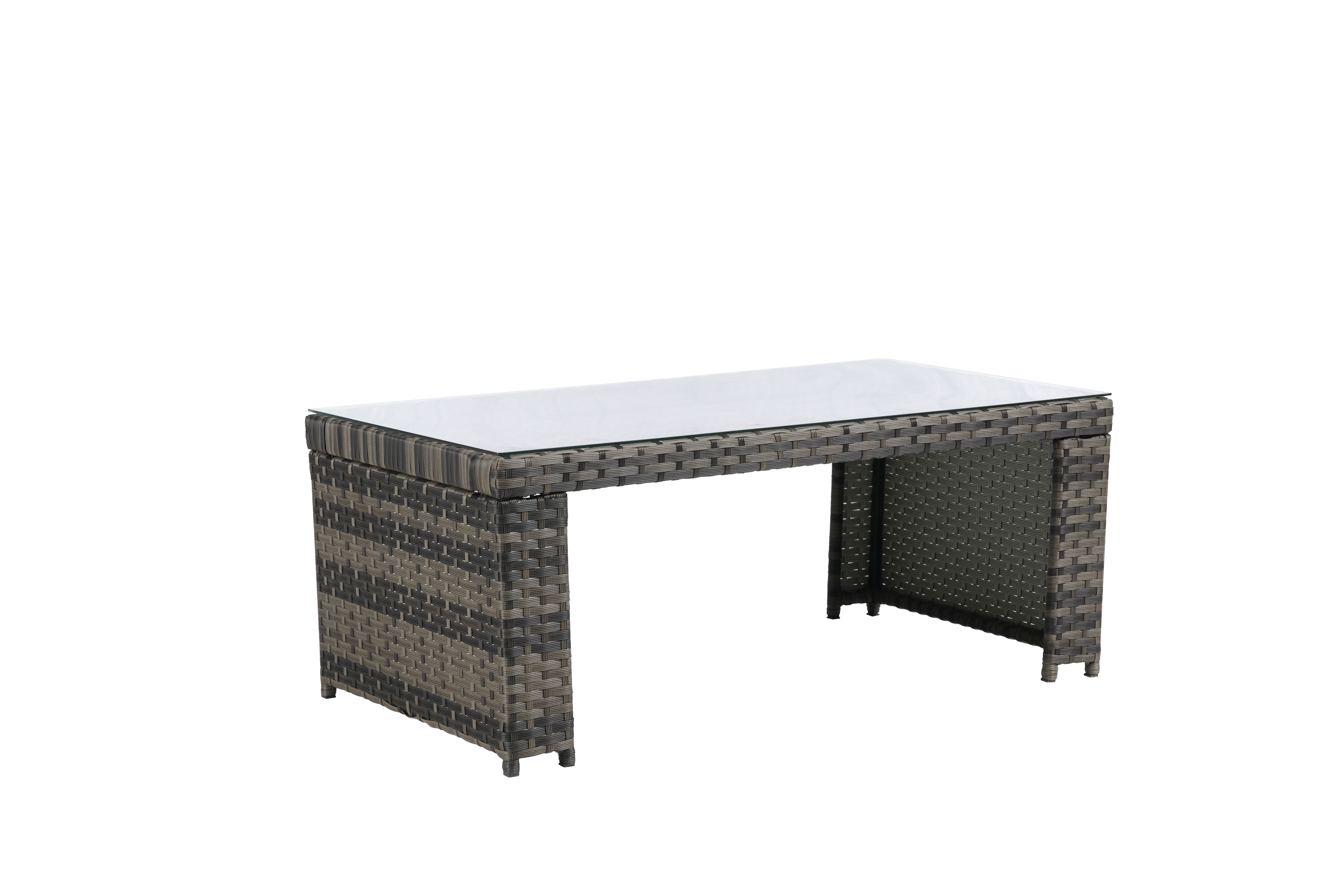 Outdoor Patio Rattan Set 6 Piece Seats 8 Dark Blue