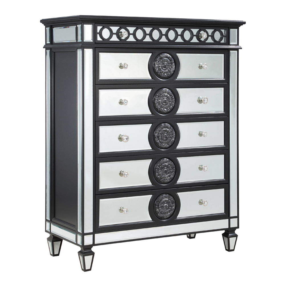 Varian II - Chest - Mirrored, Black & Sliver
