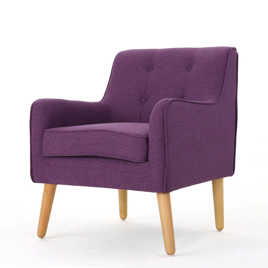 Accent Chair Mid-Century Tufted Purple Fabric 25x30x31