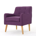 Accent Chair Mid-Century Tufted Purple Fabric 25x30x31