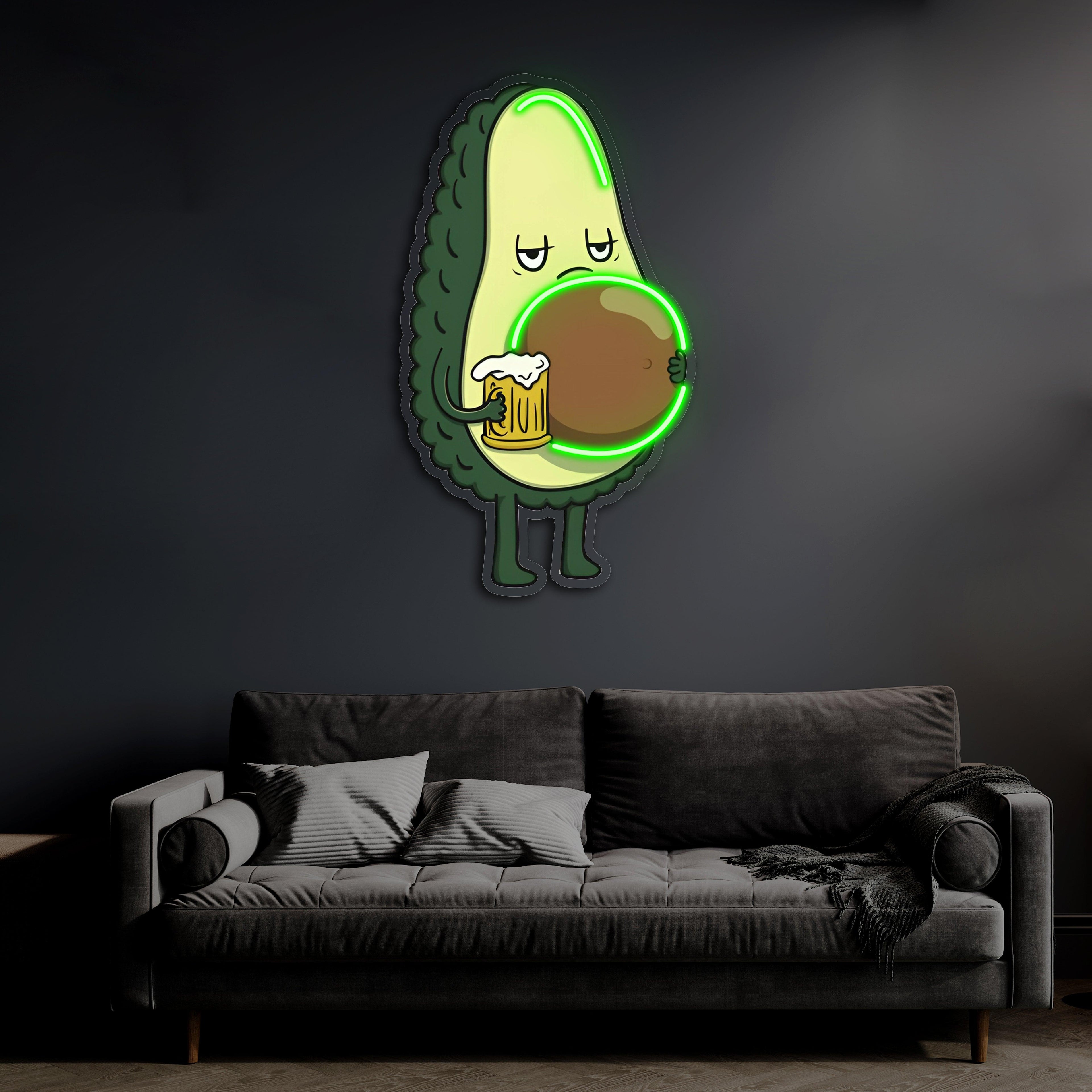 Avocado Beer LED Neon Light Wall Sign Premium Handcrafted Custom Home Bar Lighting