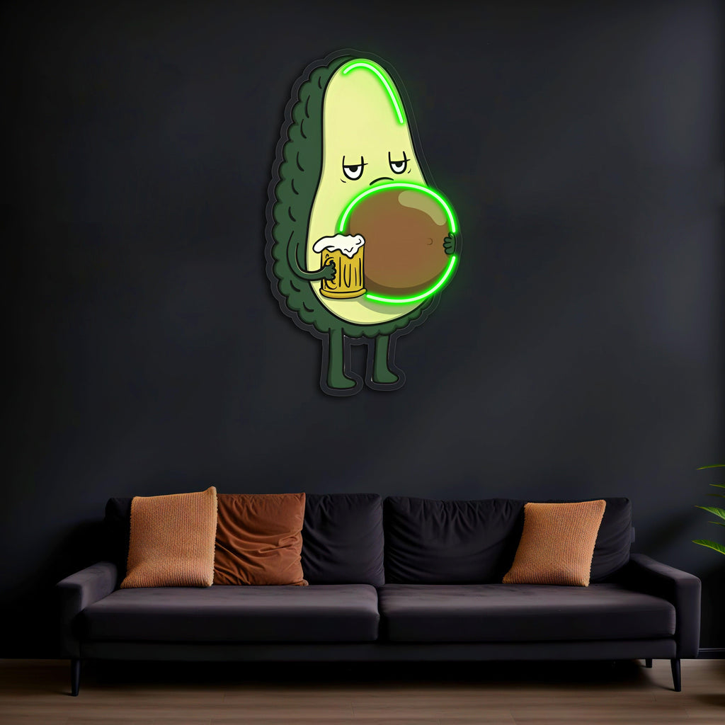 Avocado Beer LED Neon Light Wall Sign Premium Handcrafted Custom Home Bar Lighting