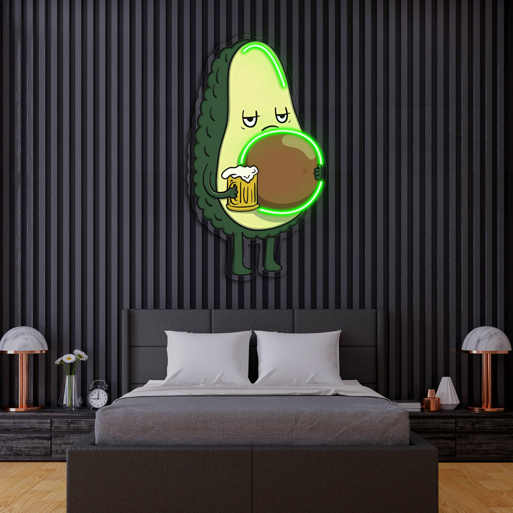 Avocado Beer LED Neon Light Wall Sign Premium Handcrafted Custom Home Bar Lighting