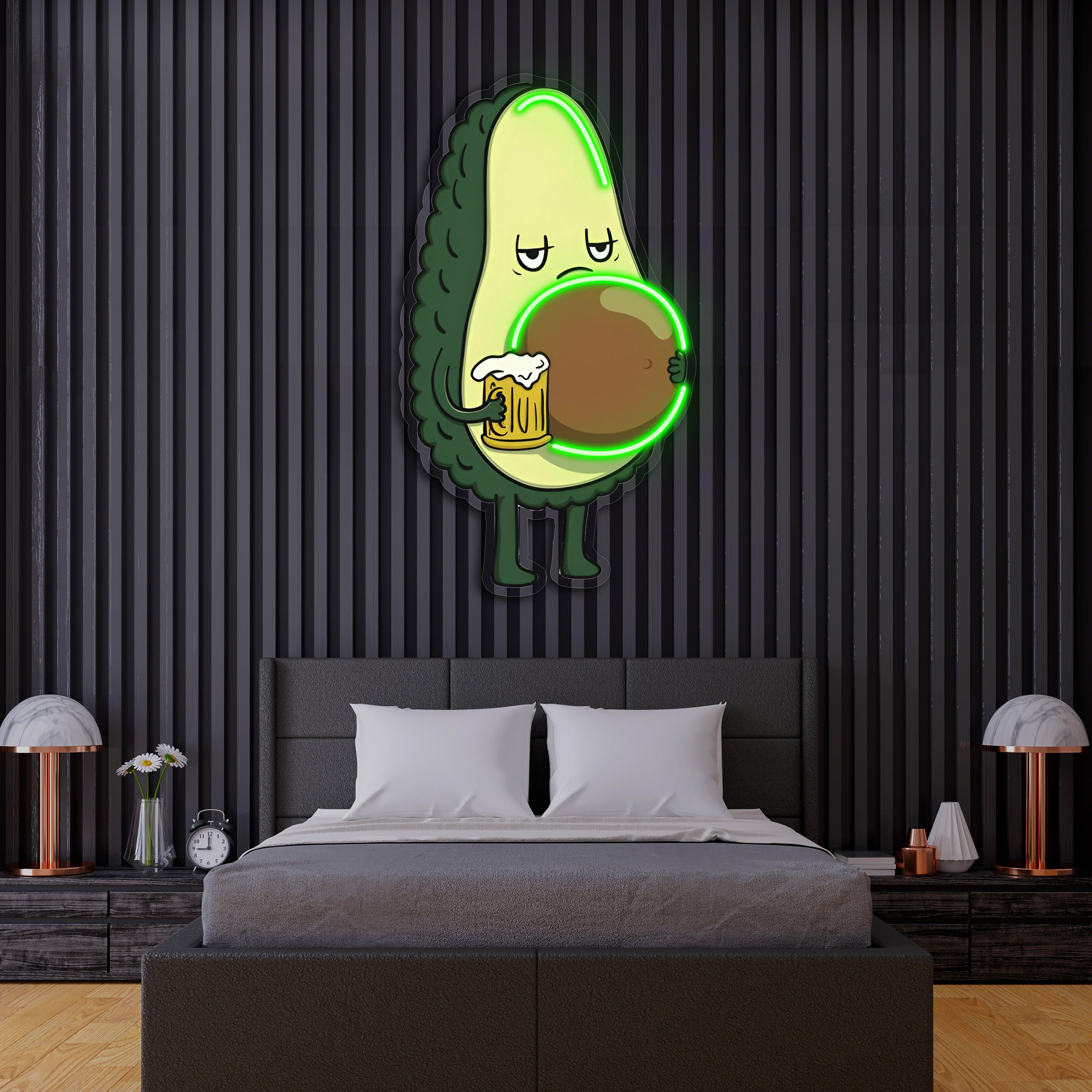 Avocado Beer LED Neon Light Wall Sign Premium Handcrafted Custom Home Bar Lighting