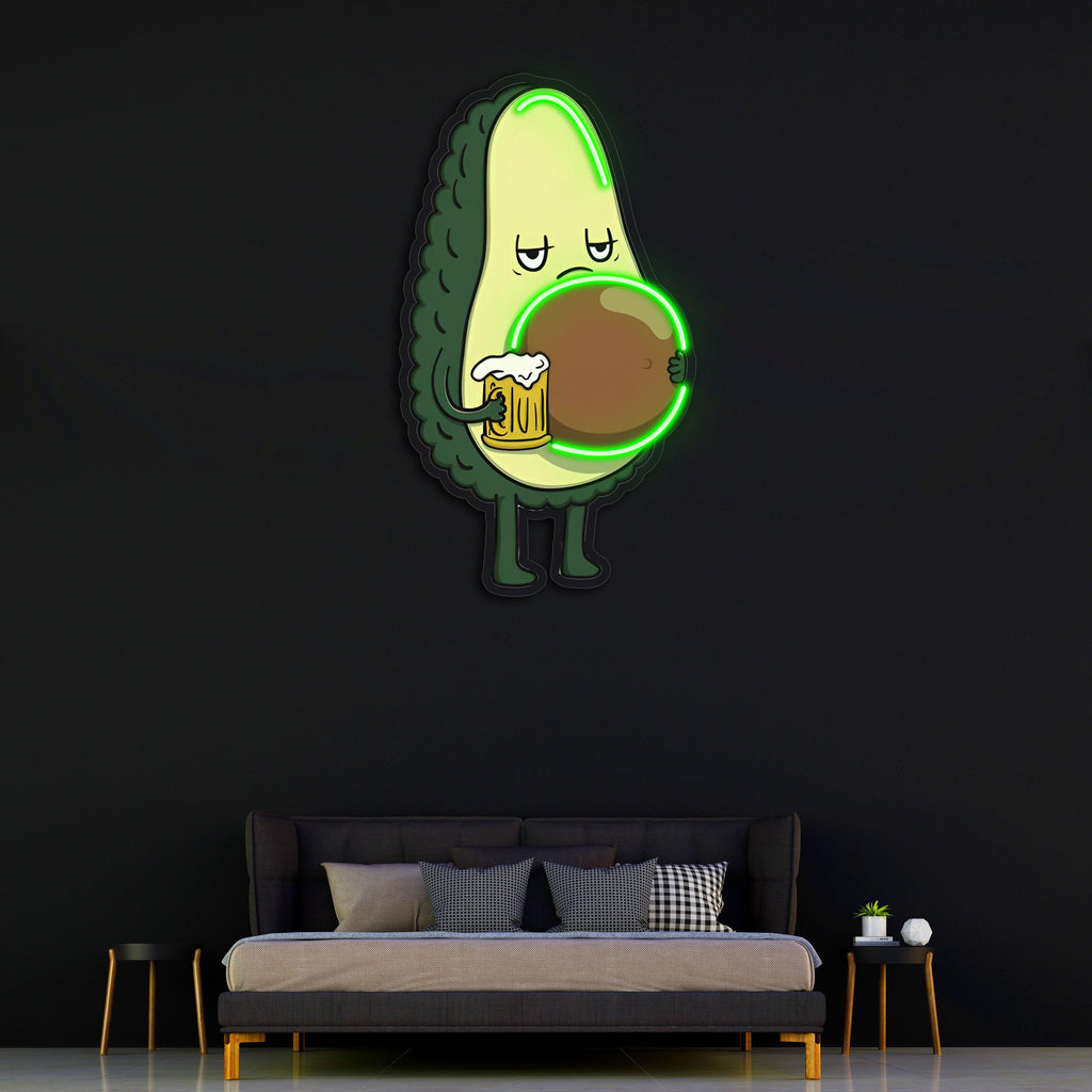 Avocado Beer LED Neon Light Wall Sign Premium Handcrafted Custom Home Bar Lighting