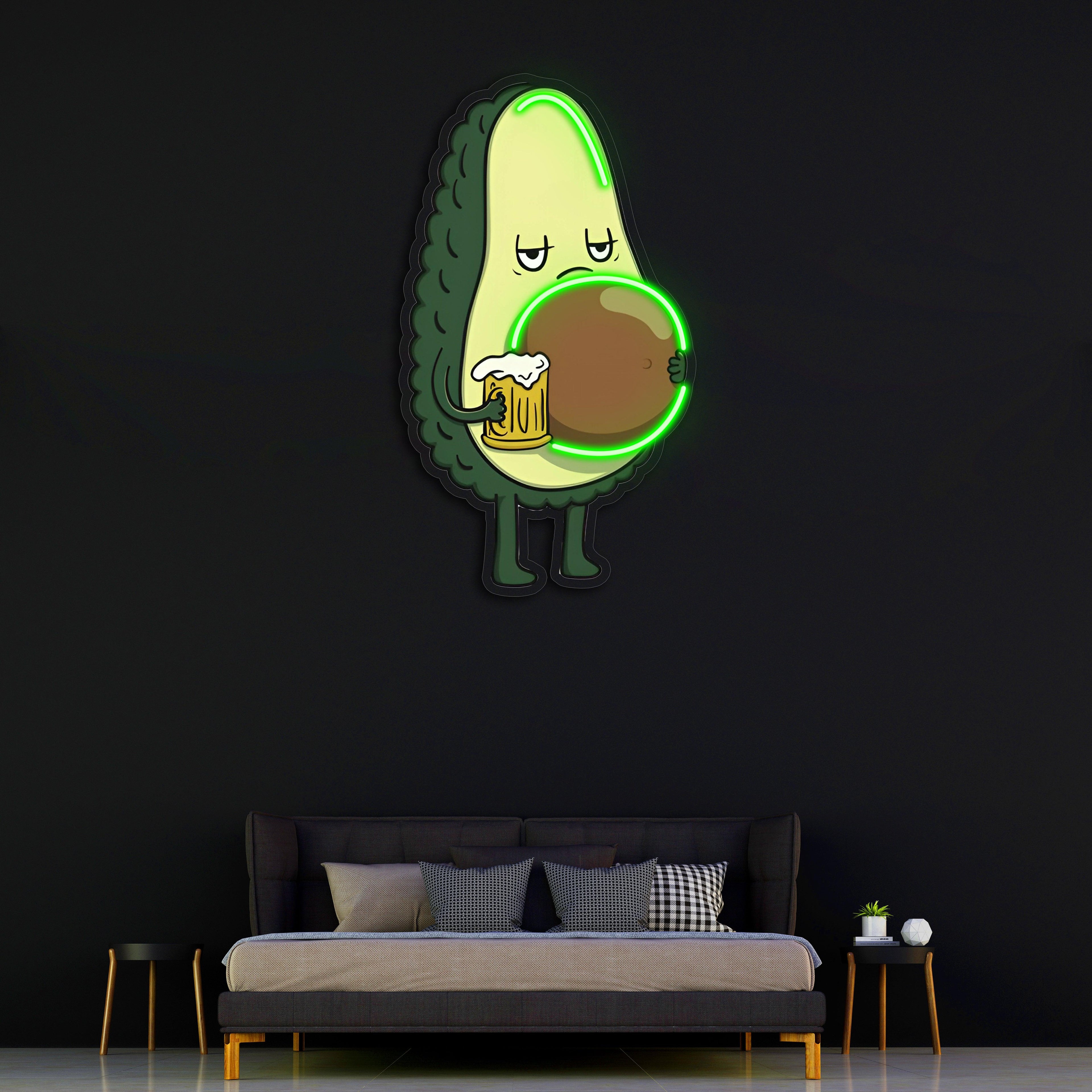 Avocado Beer LED Neon Light Wall Sign Premium Handcrafted Custom Home Bar Lighting