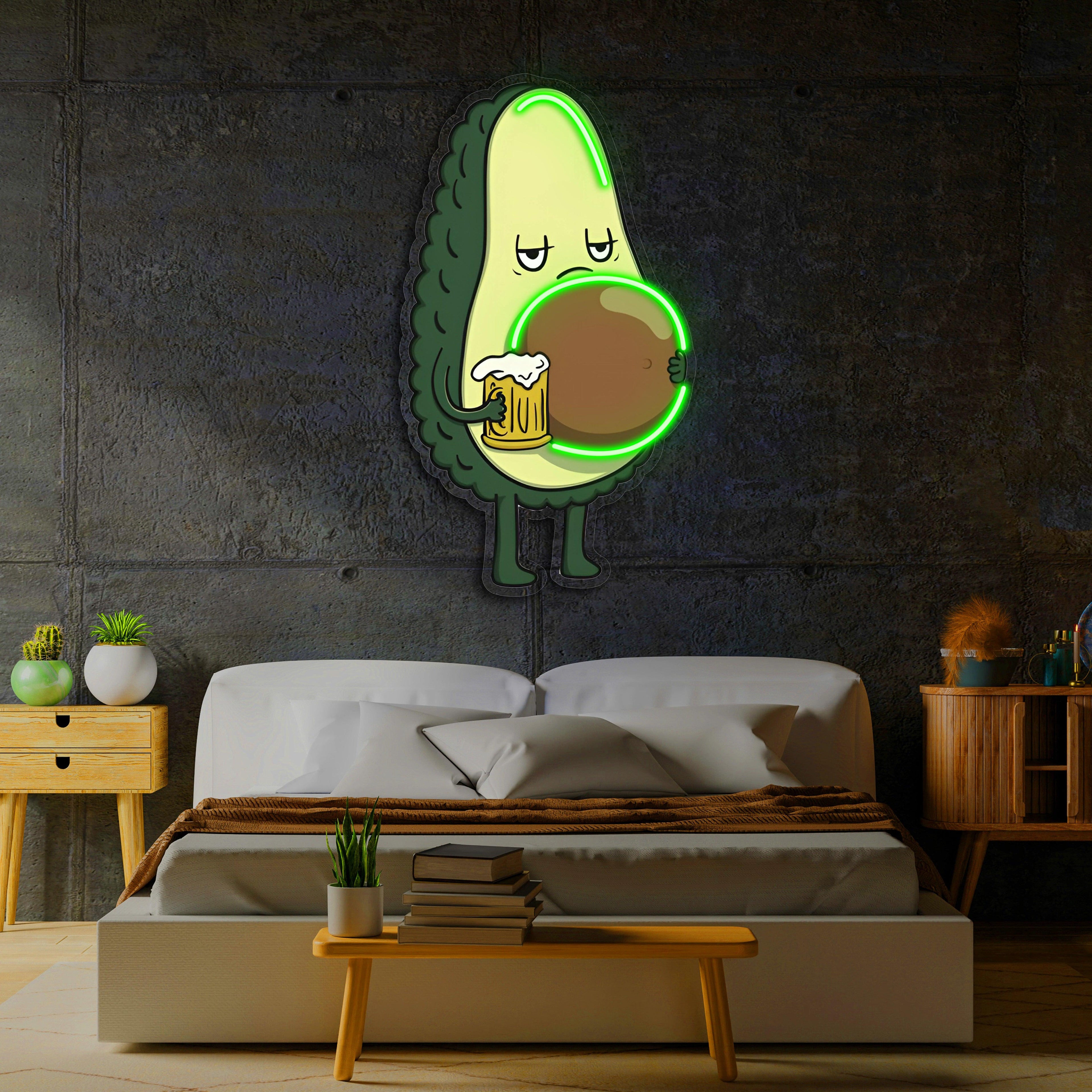 Avocado Beer LED Neon Light Wall Sign Premium Handcrafted Custom Home Bar Lighting