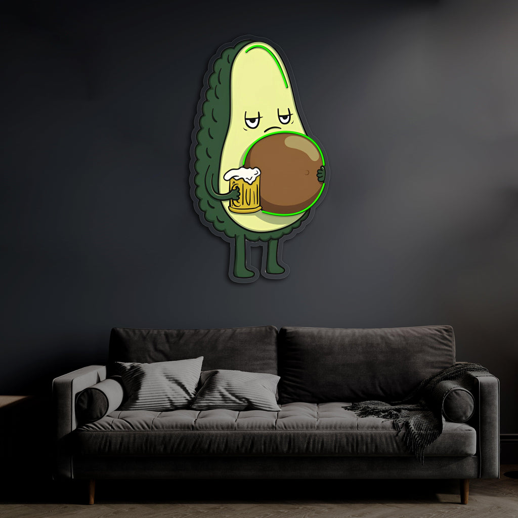 Avocado Beer LED Neon Light Wall Sign Premium Handcrafted Custom Home Bar Lighting