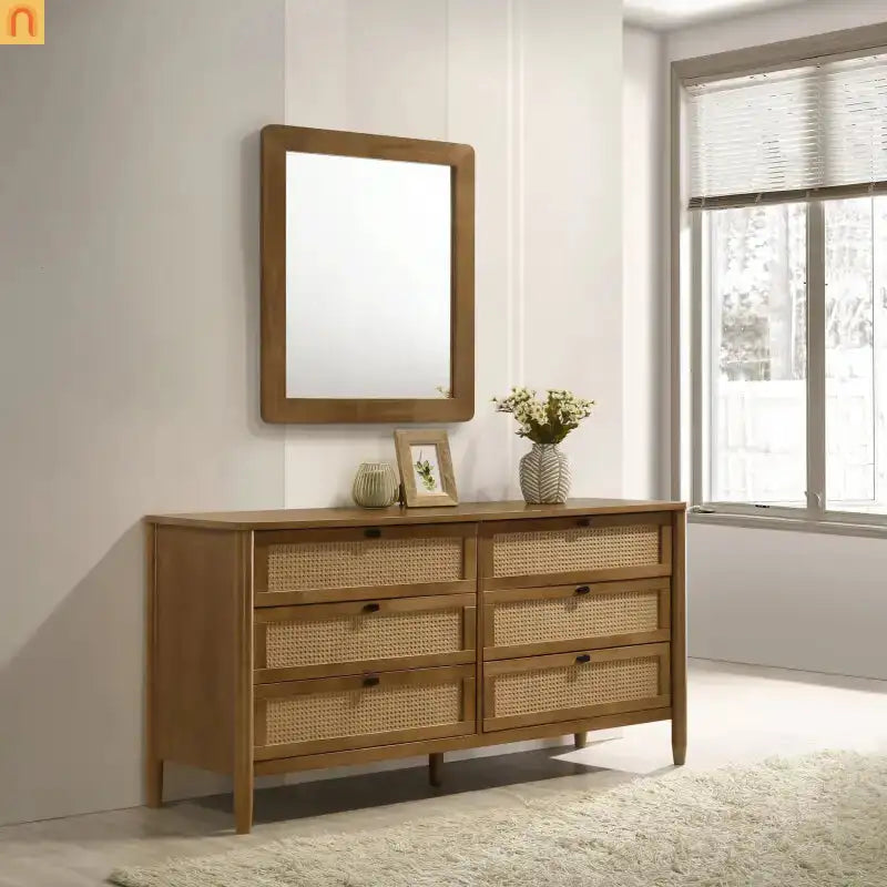 Bedroom Set Queen Walnut Textured Headboard Dresser Nightstand 5pc