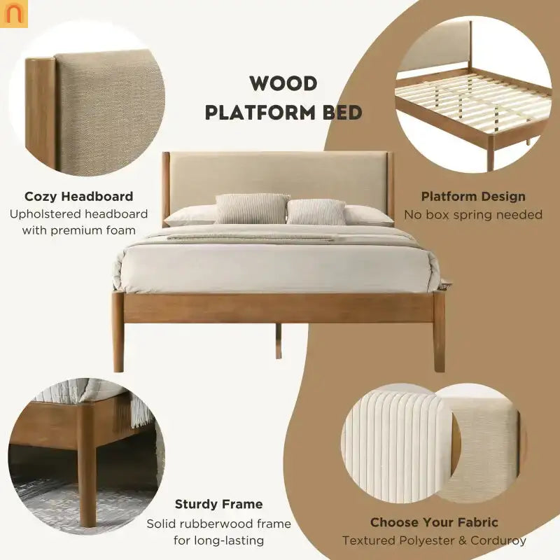 Bedroom Set Queen Walnut Textured Headboard Dresser Nightstand 5pc