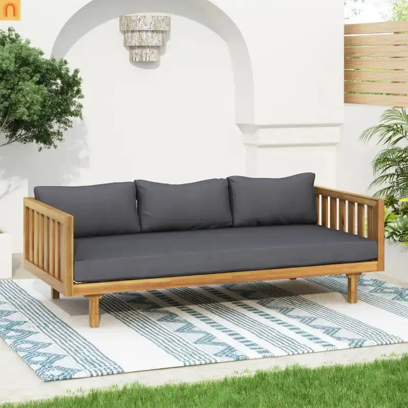 Outdoor Patio Acacia Wood Teak Slat Panel Water-Resistant 67.5in