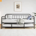 Daybed Metal Black Twin Roll-Out Trundle Caster Wheels 66 lb