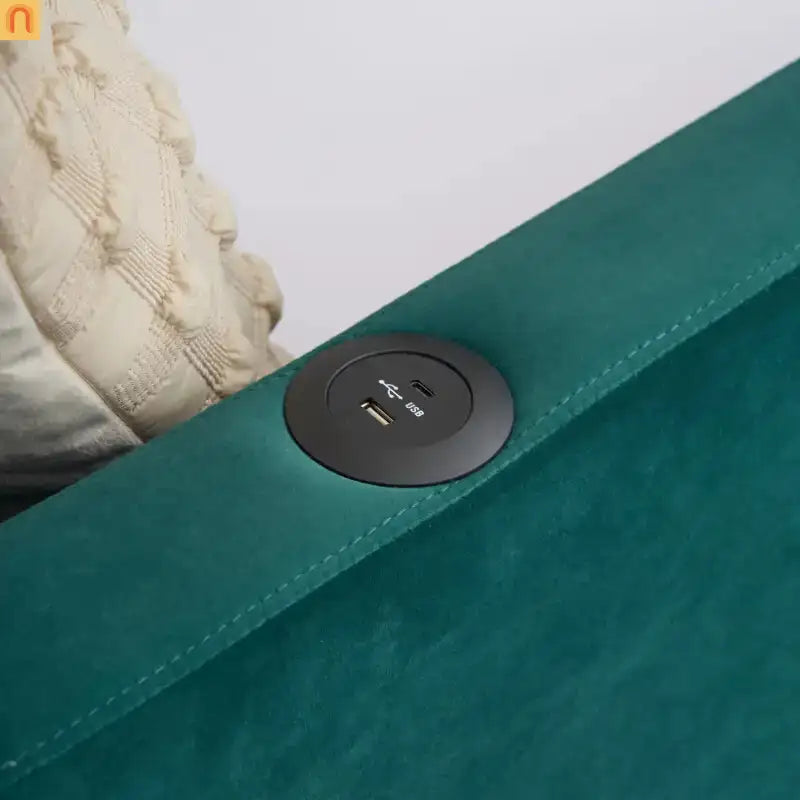 Bed Frame Daybed Twin Velvet Emerald Roll-Out Trundle