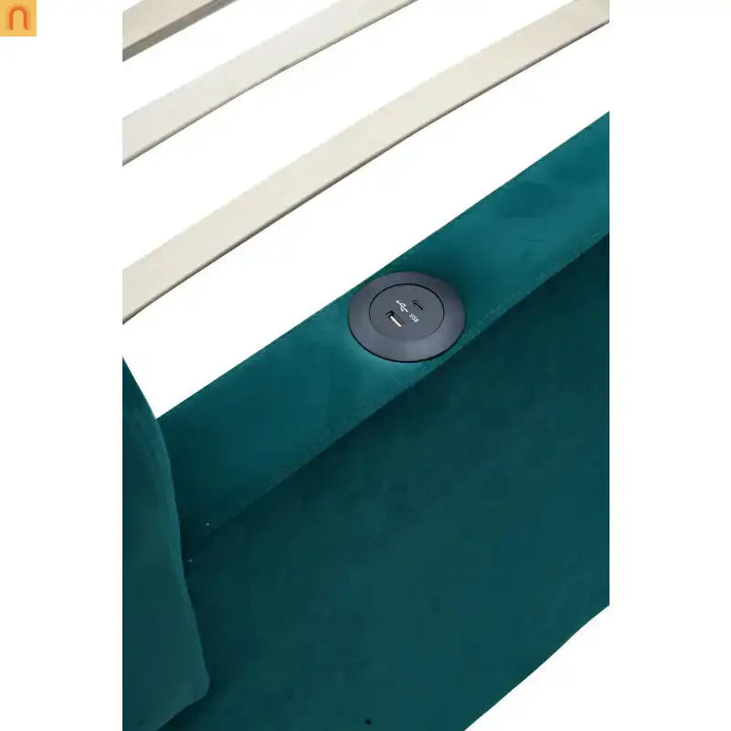 Bed Frame Daybed Twin Velvet Emerald Roll-Out Trundle