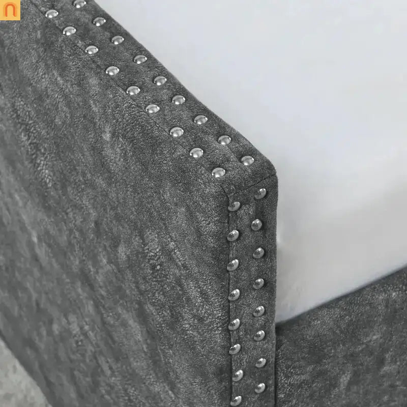 Bed Frame Daybed Linen Gray Queen Tufted Storage Drawers 500 lb