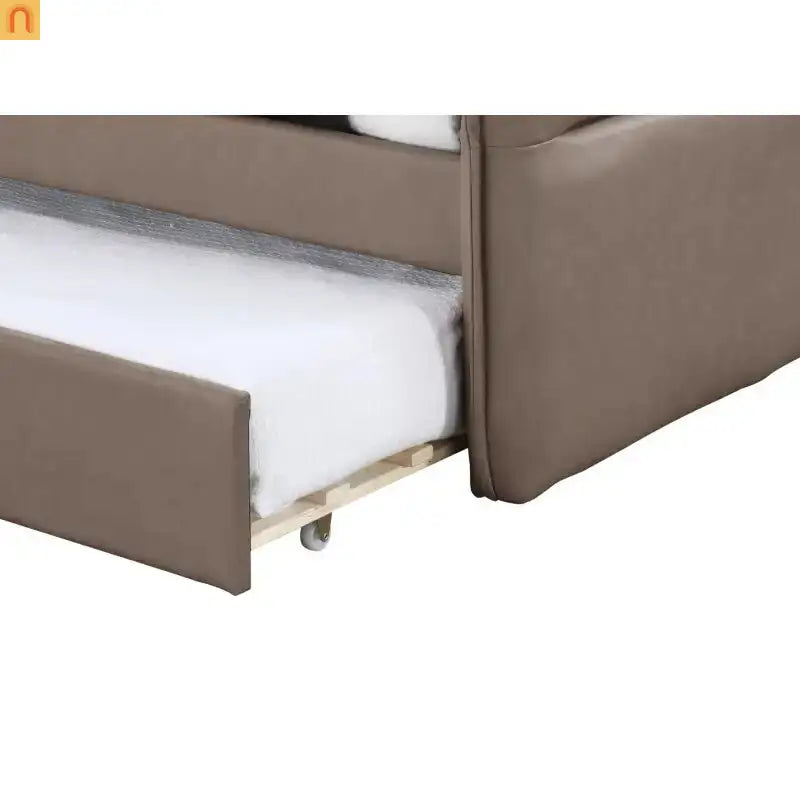 Bed Frame Daybed Polyester Mocha Twin Over Twin Trundle