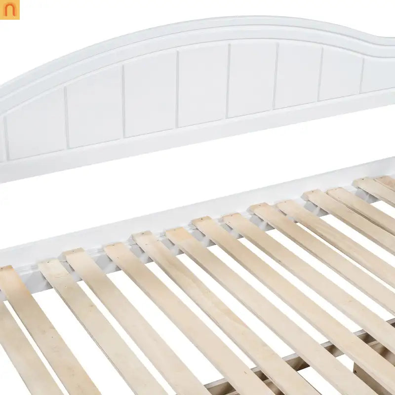 Bed Frame Daybed Wood White Twin Roll-Out Trundle Storage Drawers
