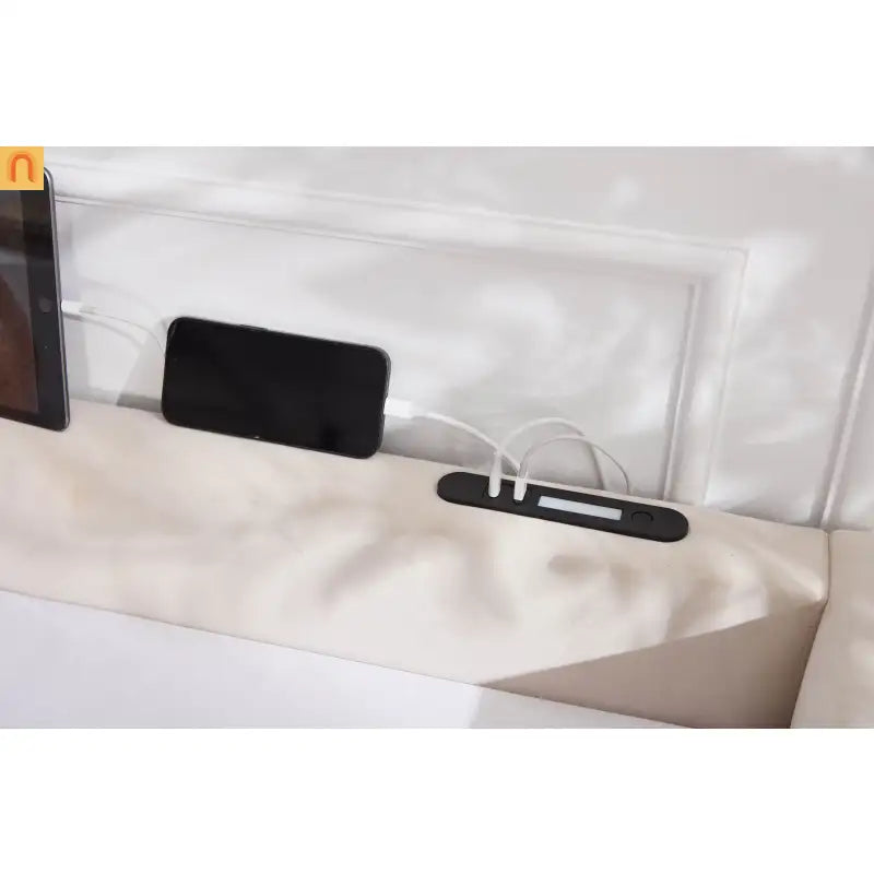 Bed Frame Daybed Velvet Beige Diamond Grid Pull-Out Trundle Full