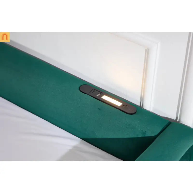 Bed Frame Daybed Velvet Emerald Diamond Grid Pull-Out Trundle Full