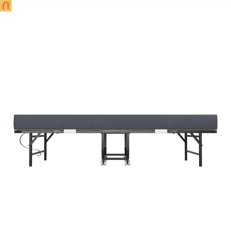 Bed Frame Rollaway Folding Metal Black Twin Memory Foam 74.8in