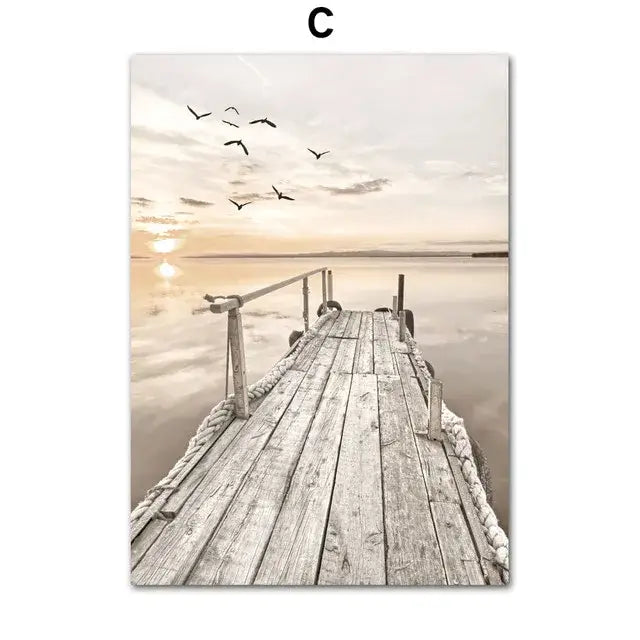 Beige Flower Grass Canvas Art