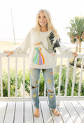 Queen of Sparkles Beige Stork & Bundle Sweatshirt