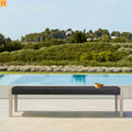 Outdoor Bench Eucalyptus Wood Charcoal Rope 71in Modern