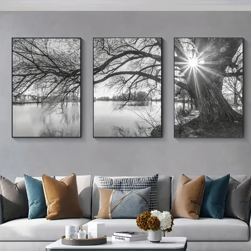 Big Tree Sunset Canvas Posters