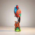 Hand Carved Wooden Parrot Standing on One Leg 16.5"