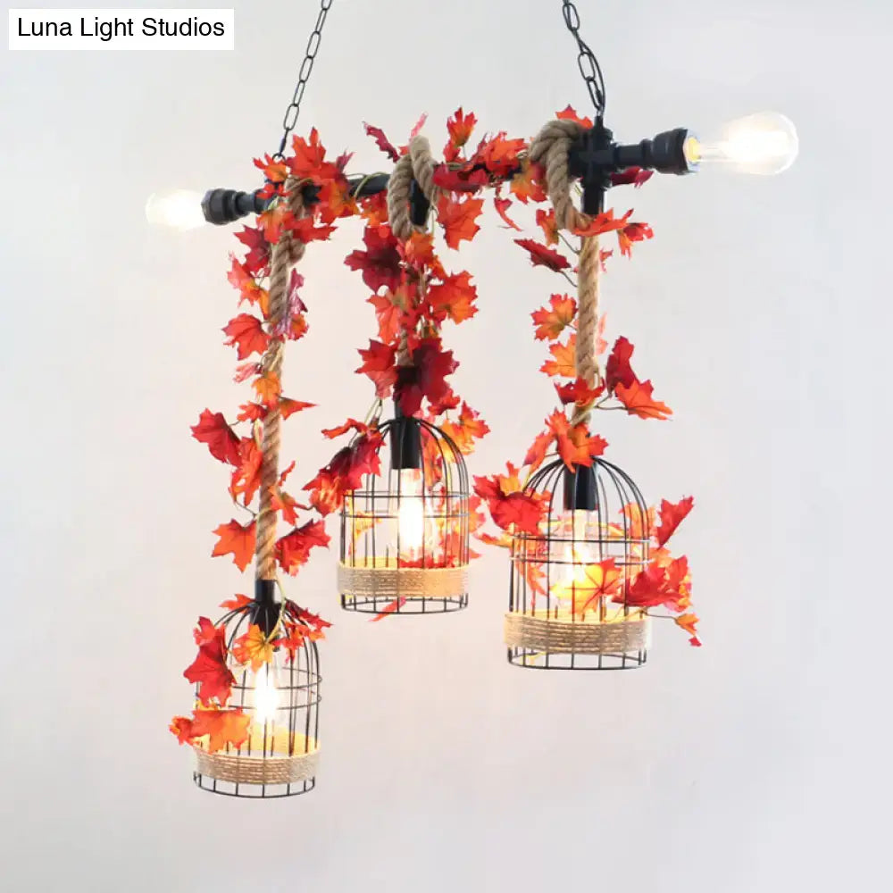 Birdcage Rope Pendant Light Fixture