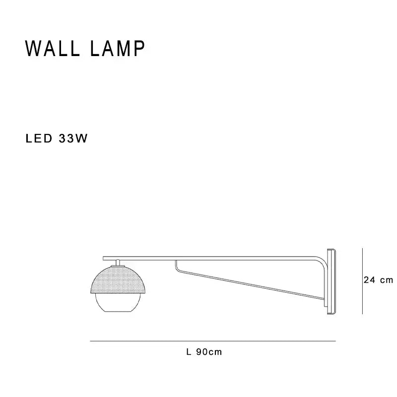 DecorBites™ Black Metal Arm Glass Ball Designer Wall Lamp Luxury Fixture
