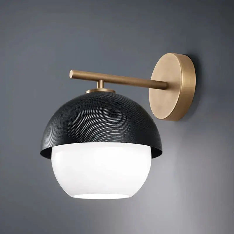 DecorBites™ Black Metal Arm Glass Ball Designer Wall Lamp Luxury Fixture