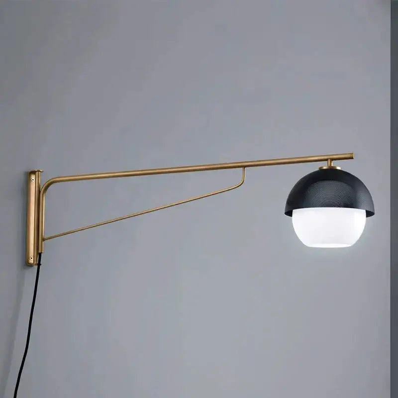 DecorBites™ Black Metal Arm Glass Ball Designer Wall Lamp Luxury Fixture