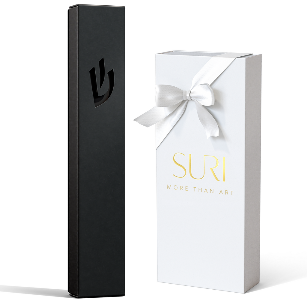Sleek Stainless Steel Mezuzah with Fine Grooved Design - Sweetheart Series