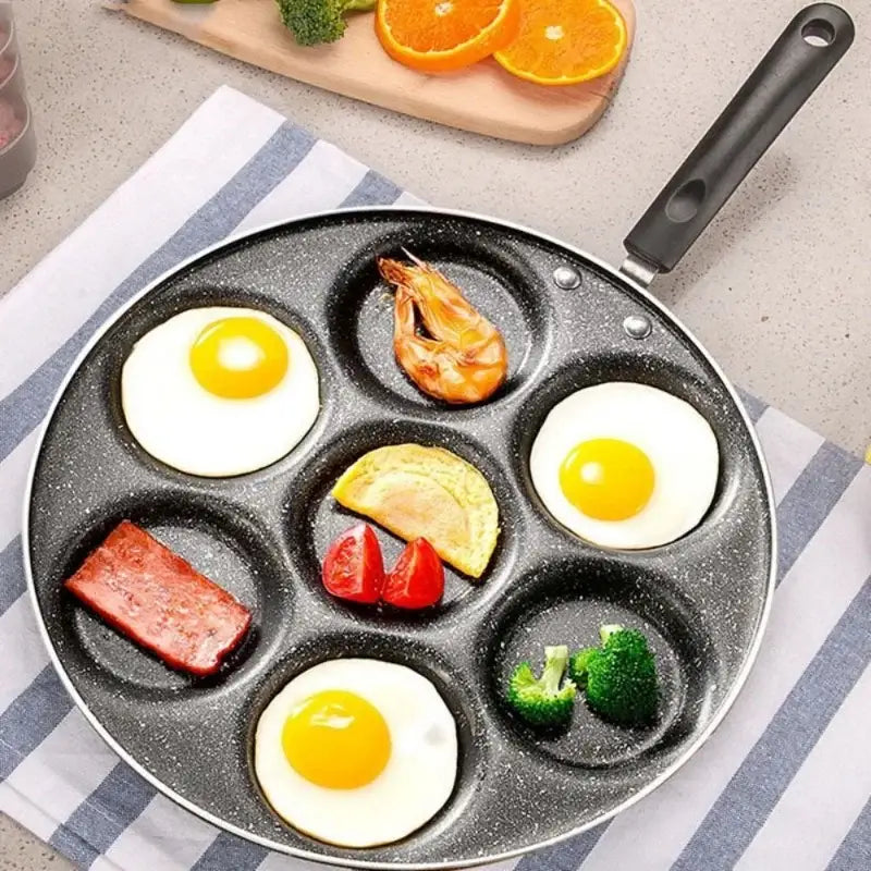Black speckled 6 hole breakfast egg pan kitchen pancake maker