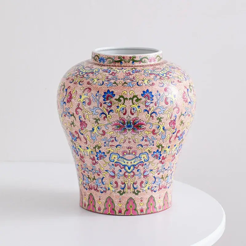 DecorBites™ Blue White Porcelain Flower Vase: Elegant Ceramic Home Decor & Storage Solution