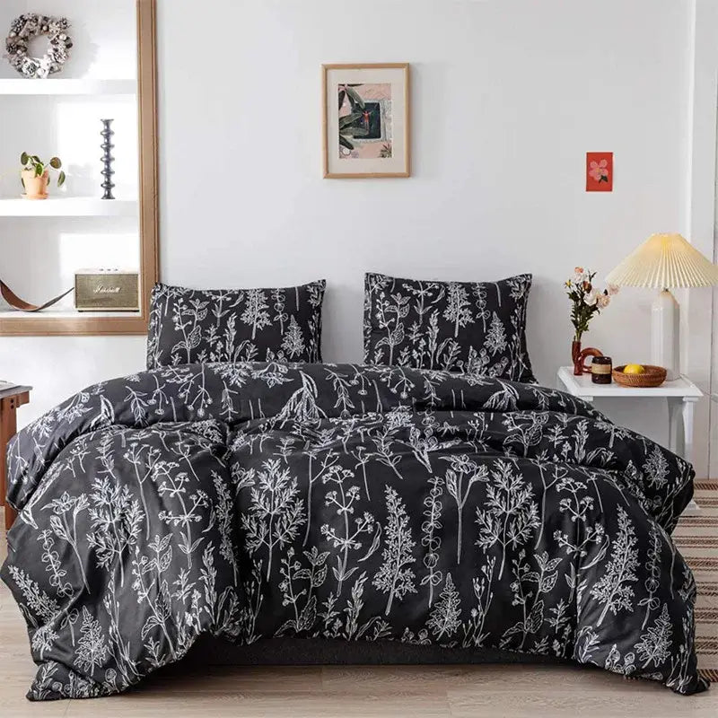 DecorBites™ Boho Chic Stripe Bedding Set with Pillowcase - Ultra-Soft Microfiber Quilt Cover